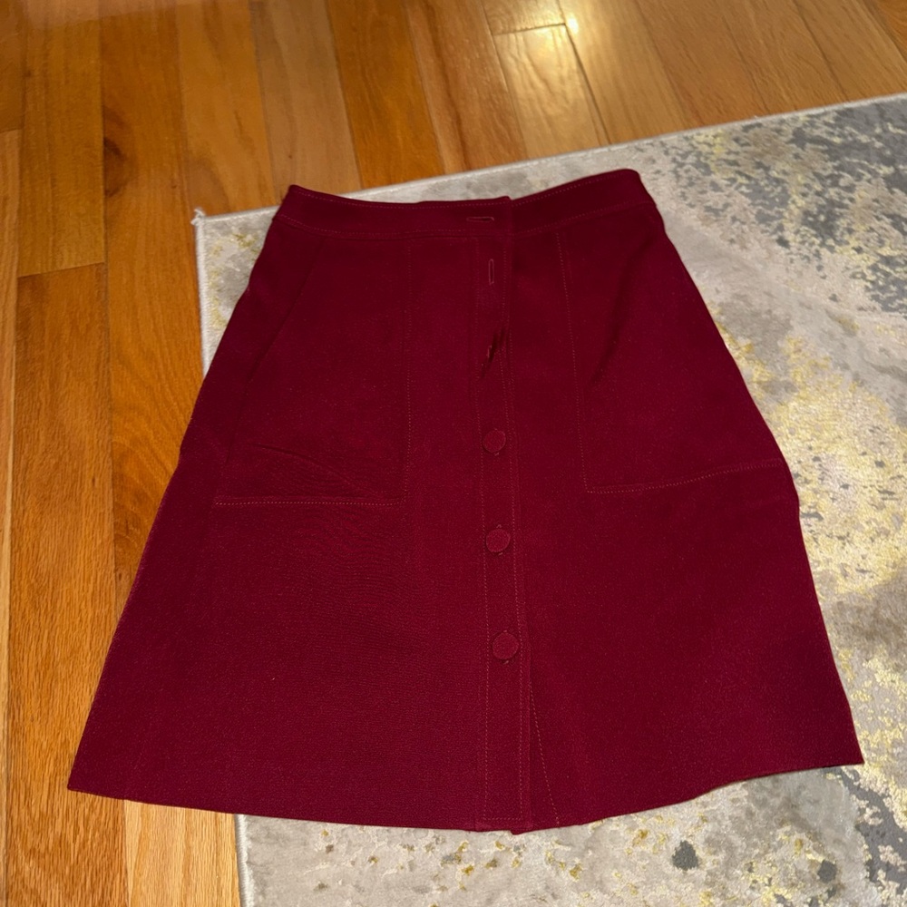 Express Deep Red A-Line Skirt